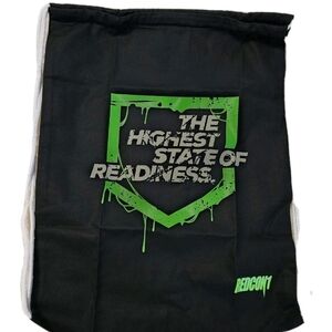 REDCON1 The Highest State of Readiness Gym Drawstring Bag Neon Green Black